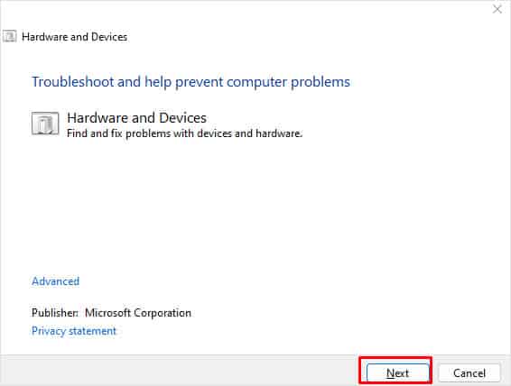 run hardware devices troubleshooter logitech mouse not working