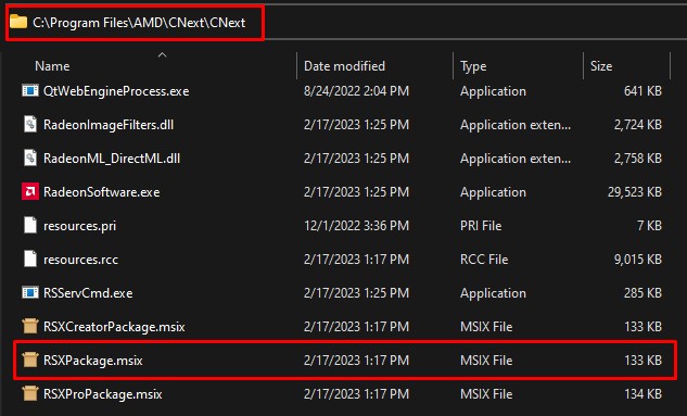 run rsxpackage file from amd software not opening