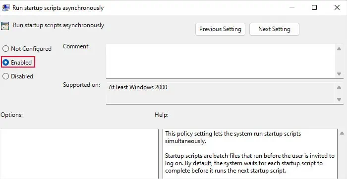 14 Ways to Fix Slow Computer Startup 20 run-startup-scripts-asynchronously-enabled