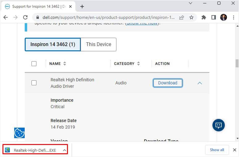 run the audio driver update file