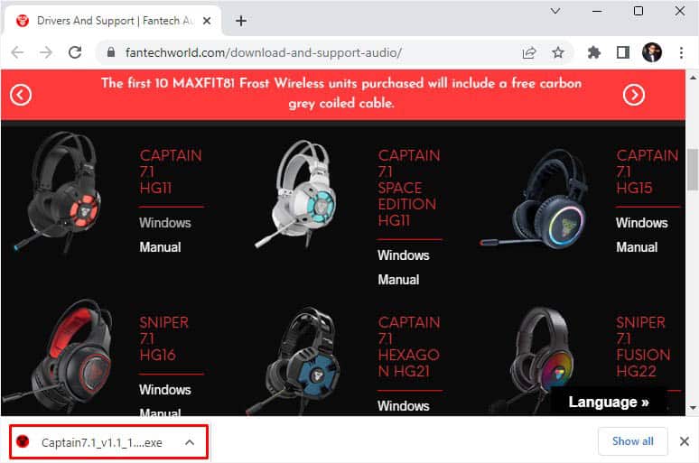 run the driver exe file