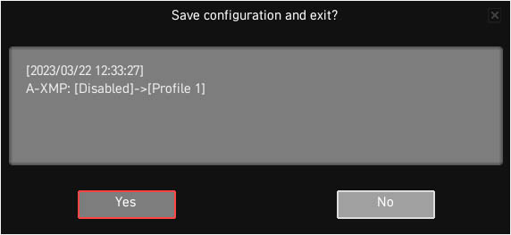 save bios and exit