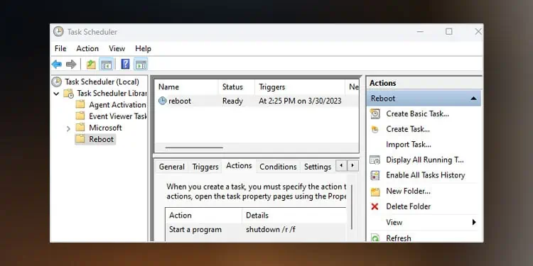 How to Create a Reboot Scheduled Task in Windows