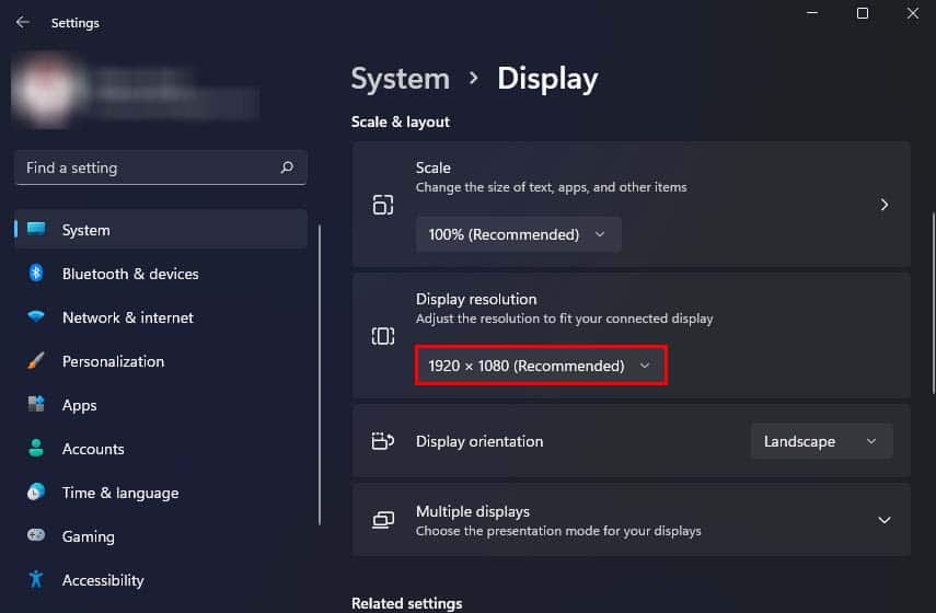 screen resolution