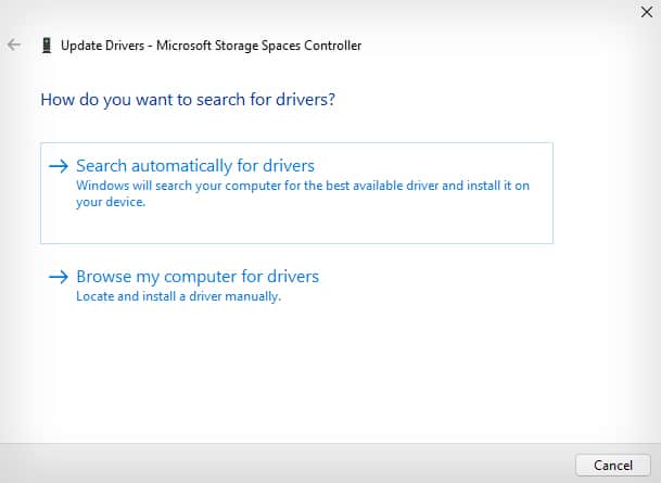 search automatically for drivers