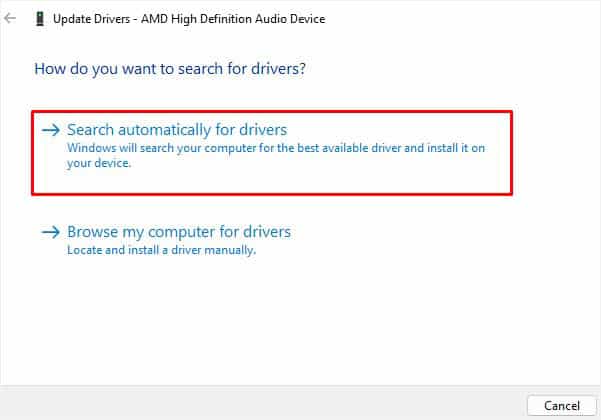 search automatically for sound drivers