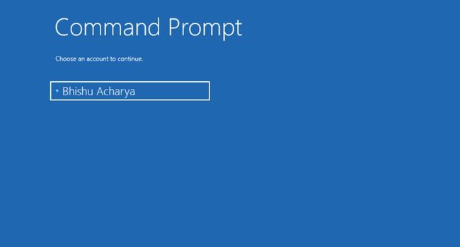 select your account command prompt