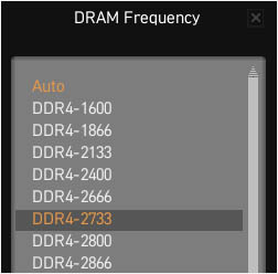 selecting dram frequency