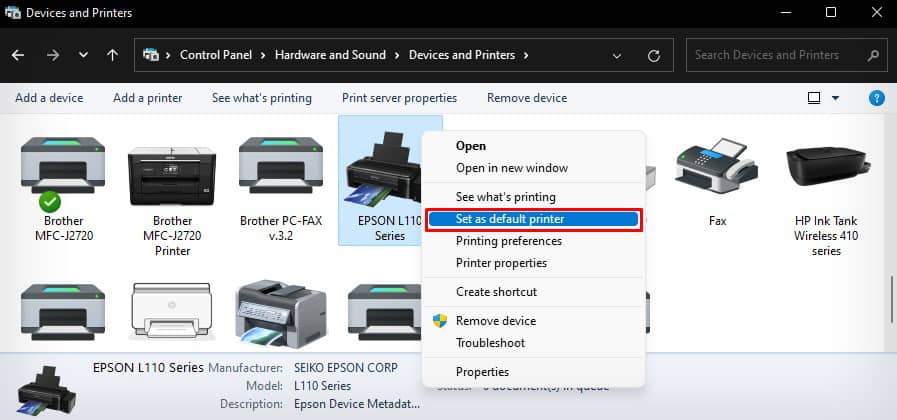 set-as-default-printer-on-control-panel
