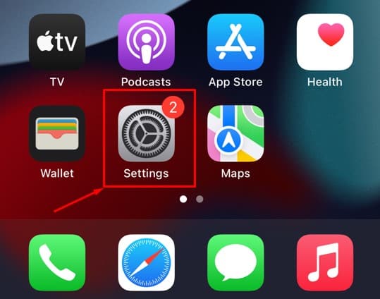 settings app on iphone