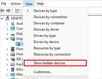 How to Fix AMD Software Not Opening 14 show-hidden-device-device-manager