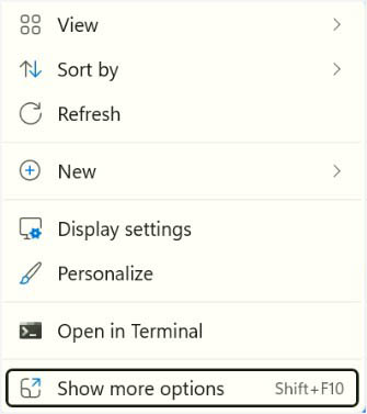 show more options