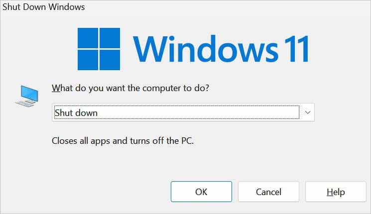 shut down windows