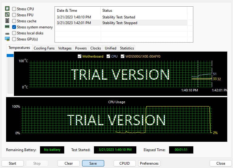 stress test using aida64