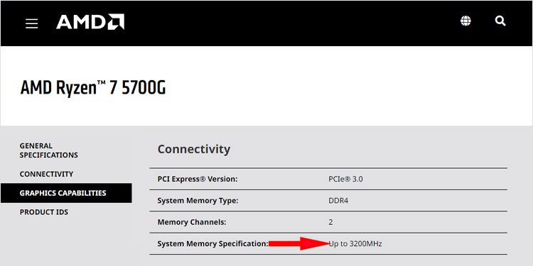 How to Fix RAM Not Running at Full Speed 4 system memory specification