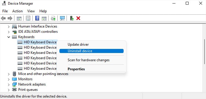 uninstall-keyboard-device