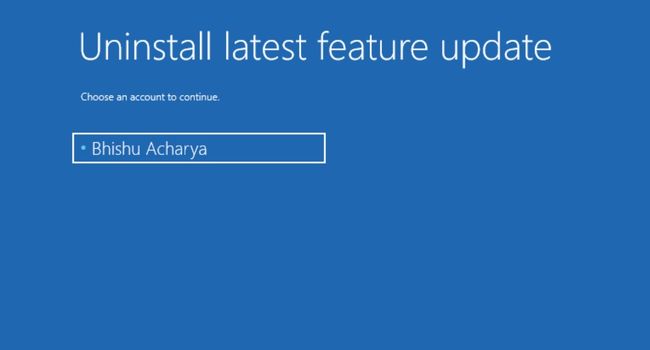 uninstall latest feature select account