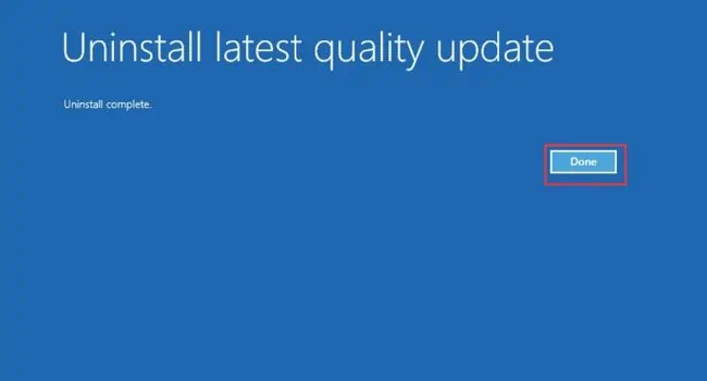 How to Fix Inaccessible Boot Device? 18 Possible Ways 74 uninstall-latest-quality-update-done