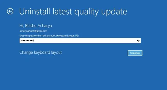 14 Ways to Fix Windows Boot Loop 40 uninstall-latest-quality-update-enter-credentials