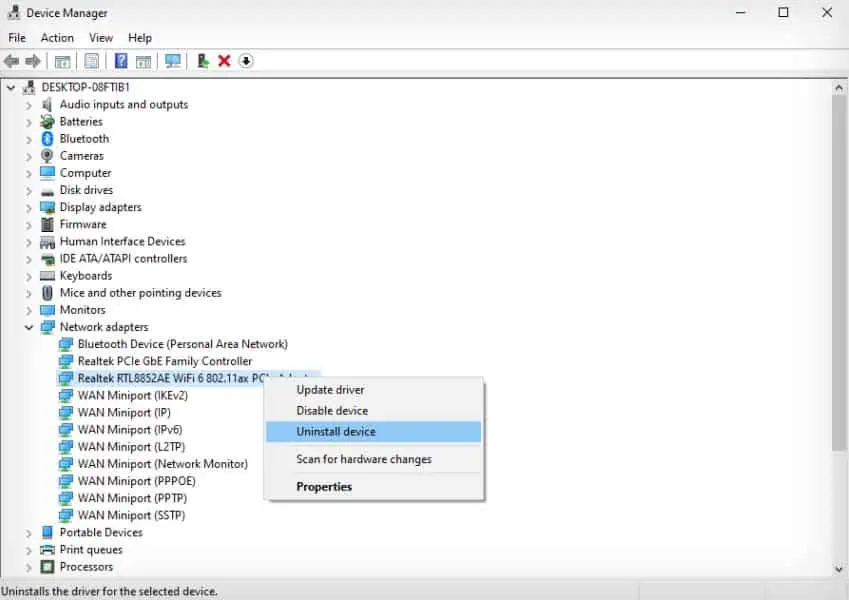 uninstall-network-driver