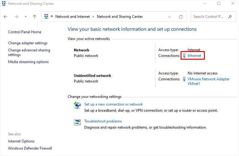 view your active network