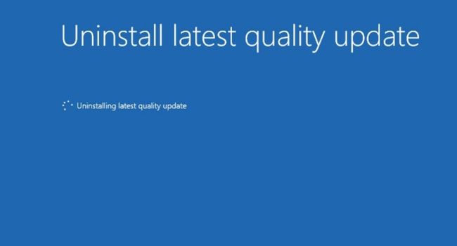 wait for uninstallation of latest quality update