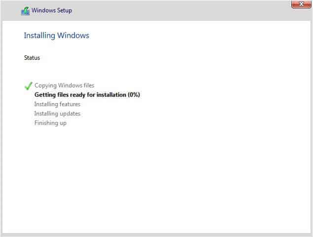 wait for windows to install