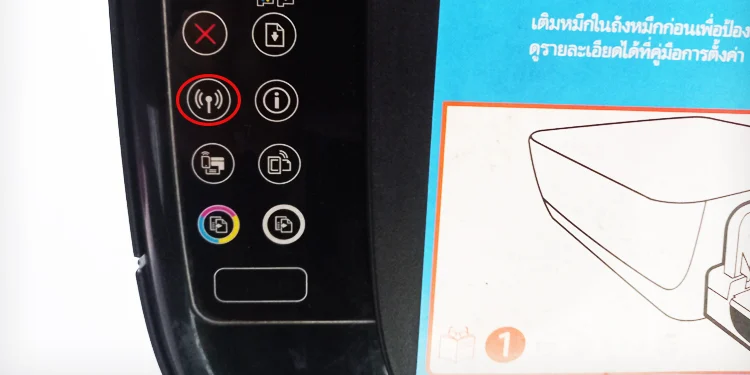 wireless-button-on-printer