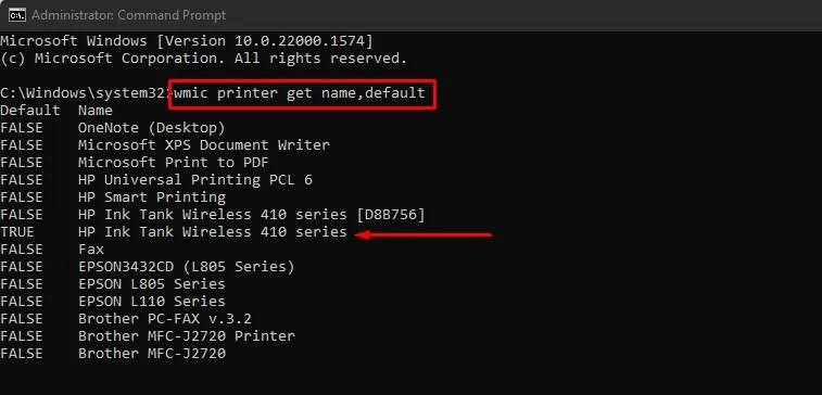 How to Set Default Printer? 4 Simple Ways 14 wmic-printer-command-in-cmd