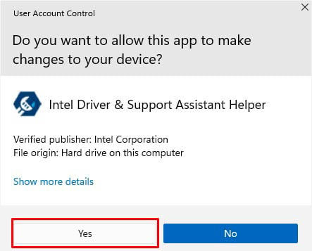 yes to intel driver and support assistant helper