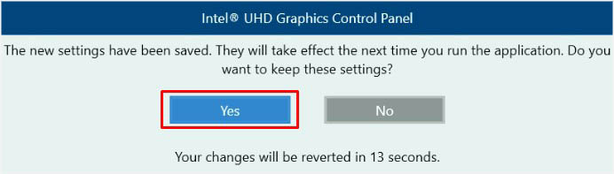 yes to keep intel 3d settings