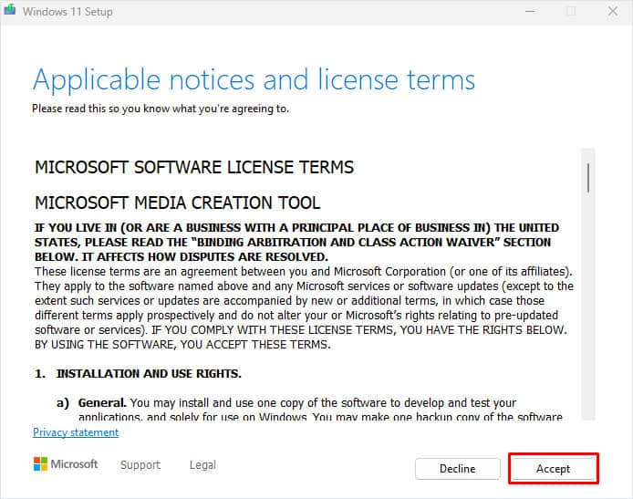 accept windows media creation tool