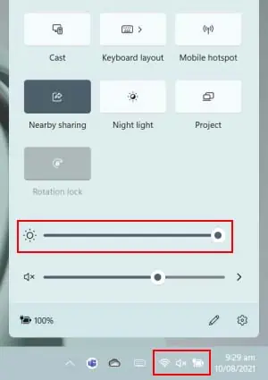 action-centre-brightness-control