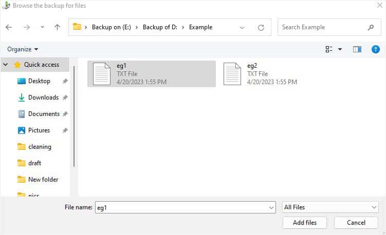 add files button