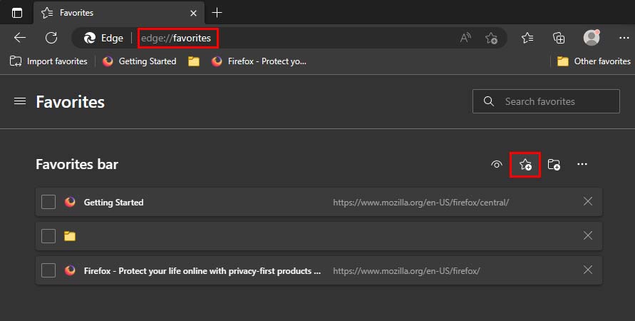 add new bookmark edge