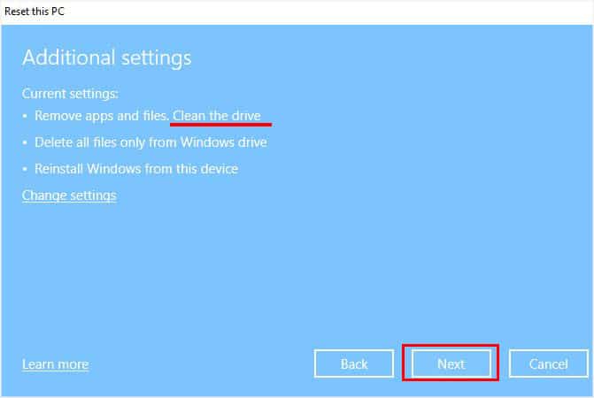 additional settings next