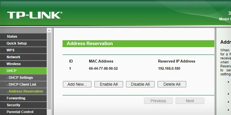 address-reservation-in-router