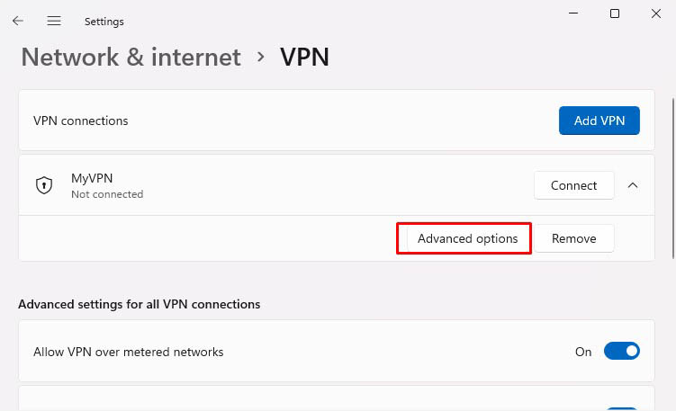 advanced options in vpn