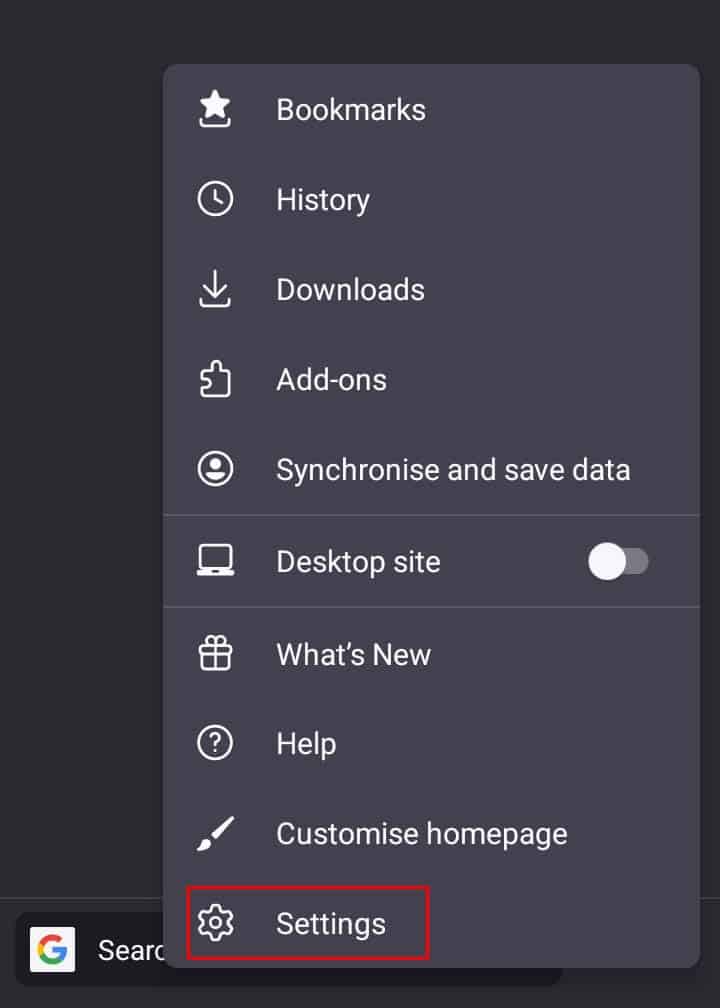 android firefox setting