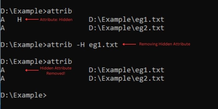 50 Most Used Commands on Command Prompt (With Examples) 34 attrib