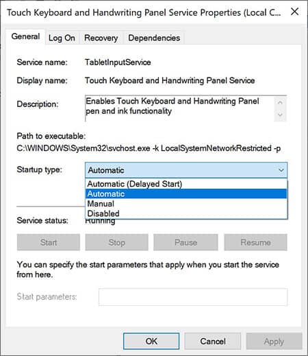 automatic start touch service