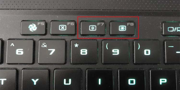brightness control keys