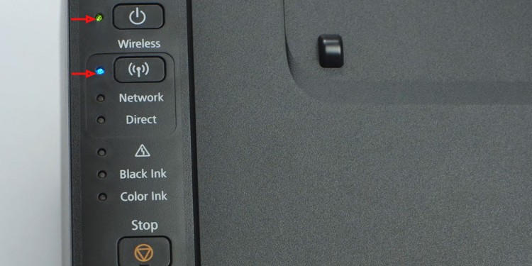 canon printer wireless and power button
