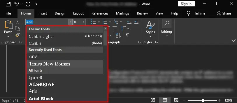 changing-font-on-ms-word