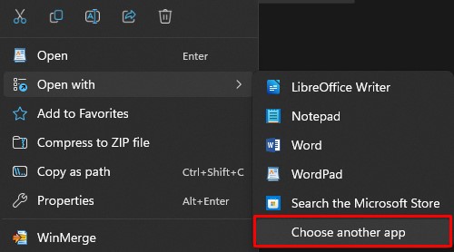 choose another app select word