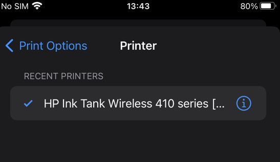 choose the airprint printer