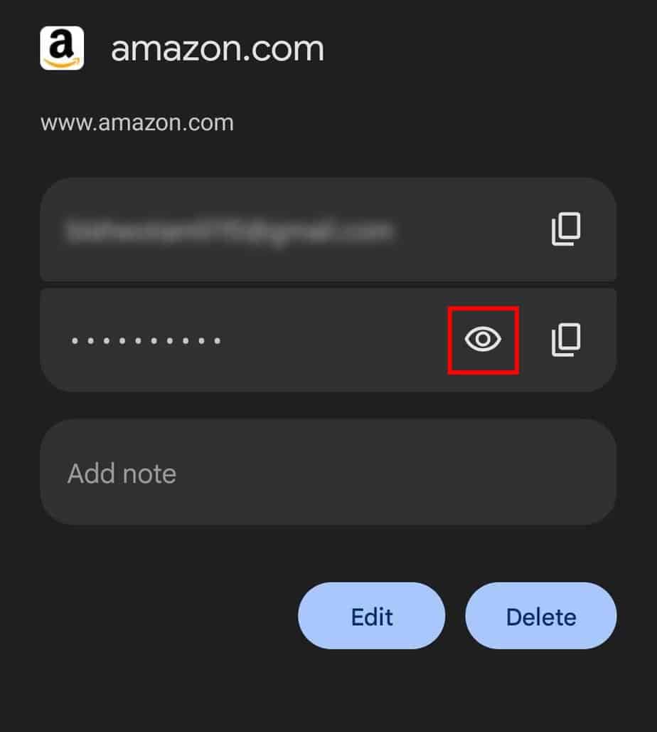 view saved passwords android chrome