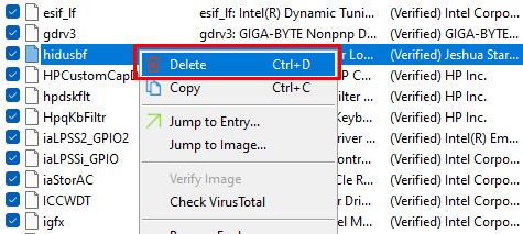 delete driver autoruns