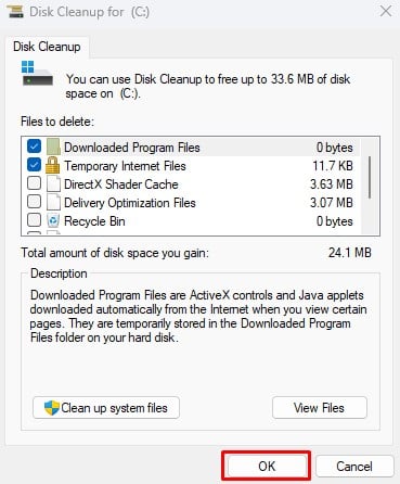 delete temp files disk cleanup