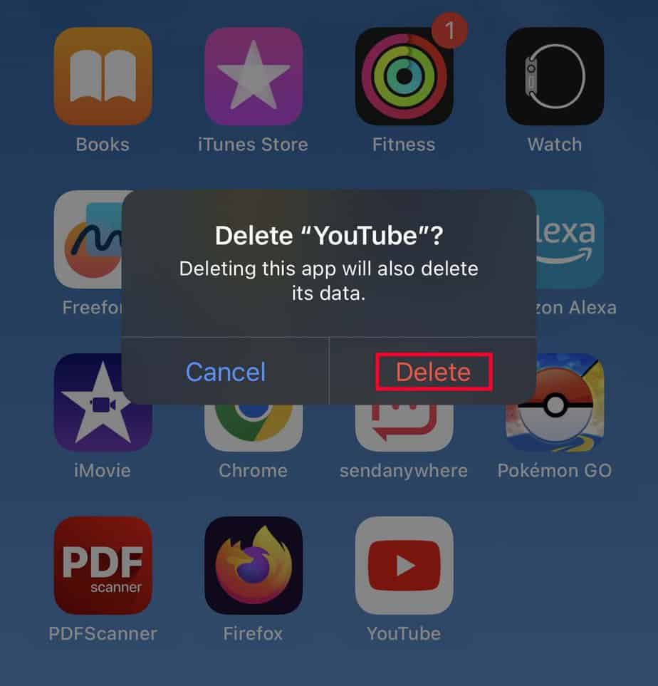 delete youtube ios